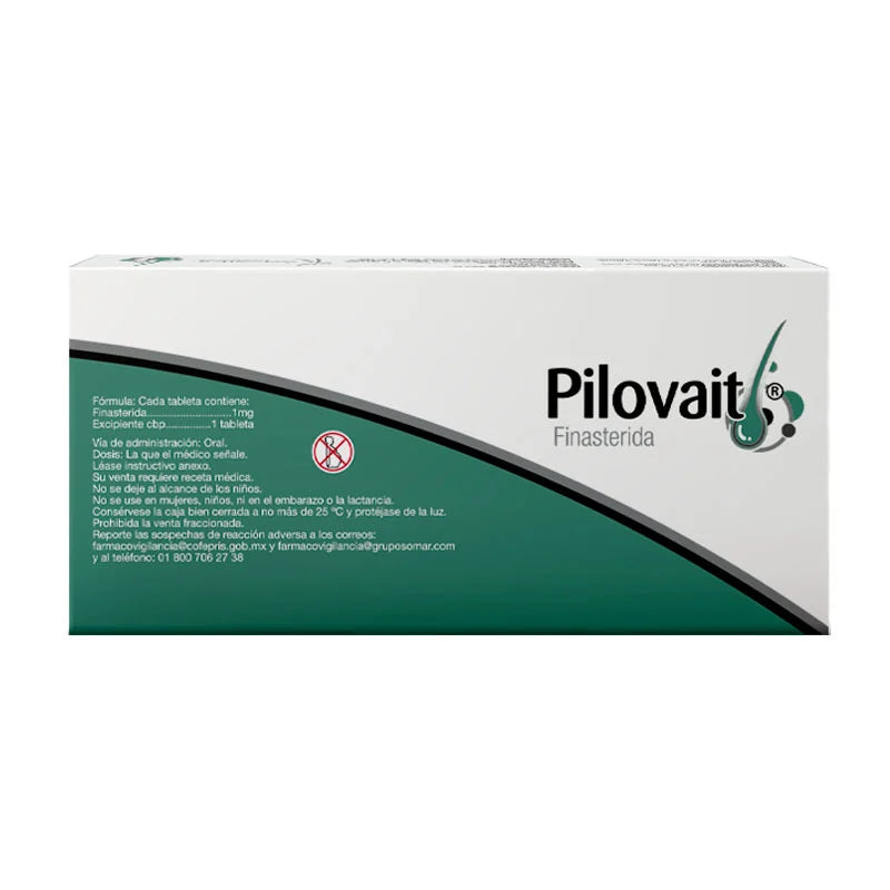 Pilovait Finasterida 1 Mg con 30 tabletas